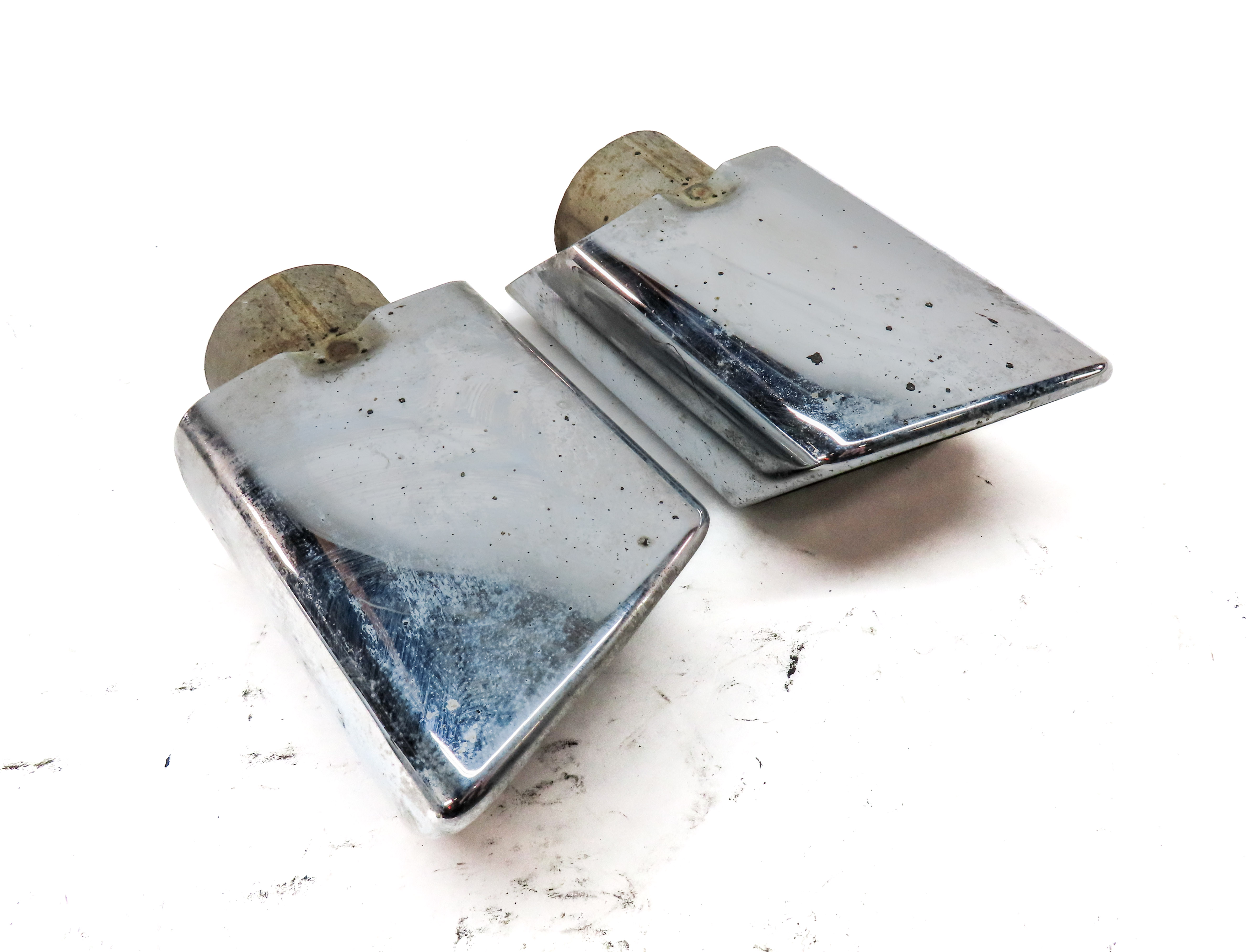 2009-2012 MERCEDES GL320 GL350 (X164) BLUETEC DIESEL EXHAUST TIP SET (CHROME) — exact item pictured